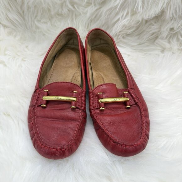 Lauren Ralph Lauren Women "Caliana" Leather Loafer Slip-on Driving Shoes Size 7 - Picture 1 of 9